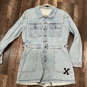New Wrangler Light Blue Denim Romper